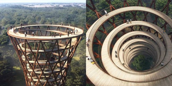 Giant Spiral Path Allows You To Walk Above The Treetops In Denmark