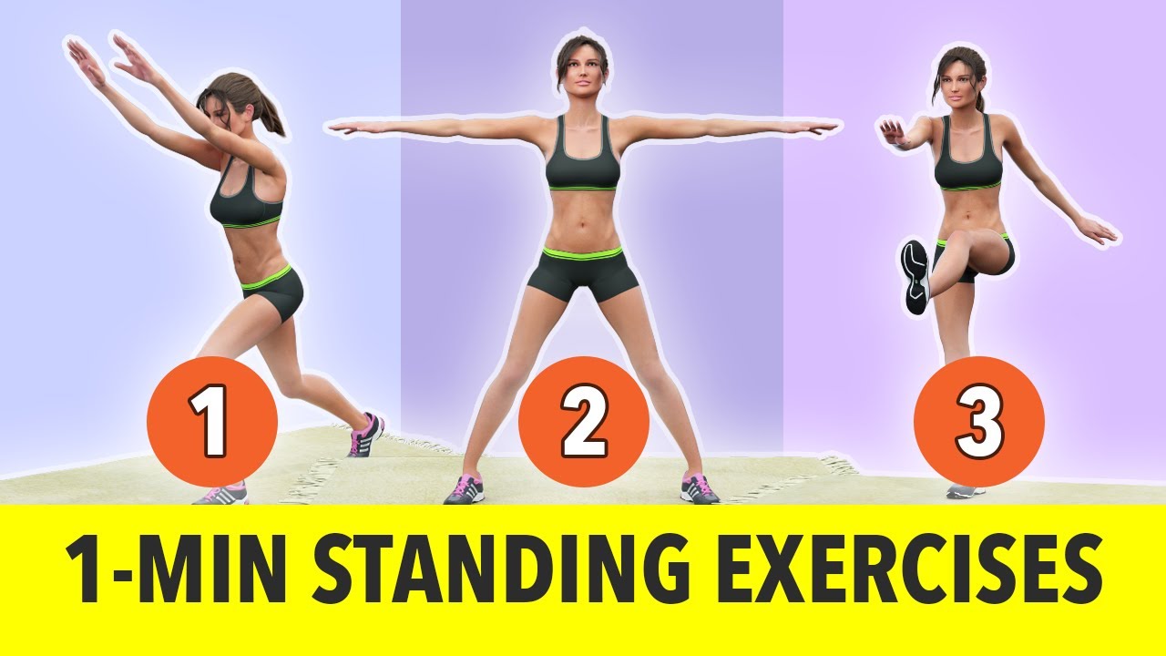 1-Minute Standing Exercises – No Jumping – Weight Loss Workout